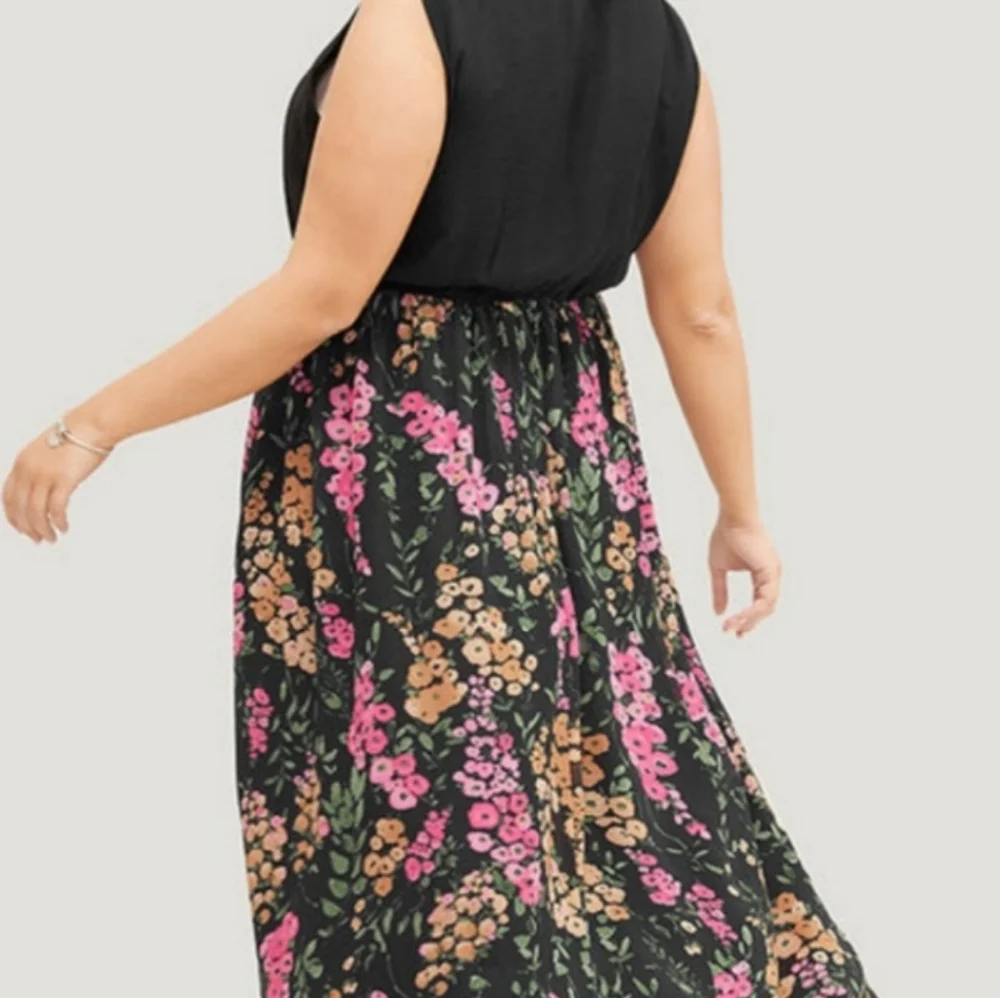 NWT BloomChic Floral Patchwork Flutter Hem Tank Dress Size 6X=30 - Picture 2 of 3